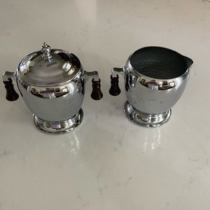 Vintage Faber-ware Mid century Chrome & Sugar Set